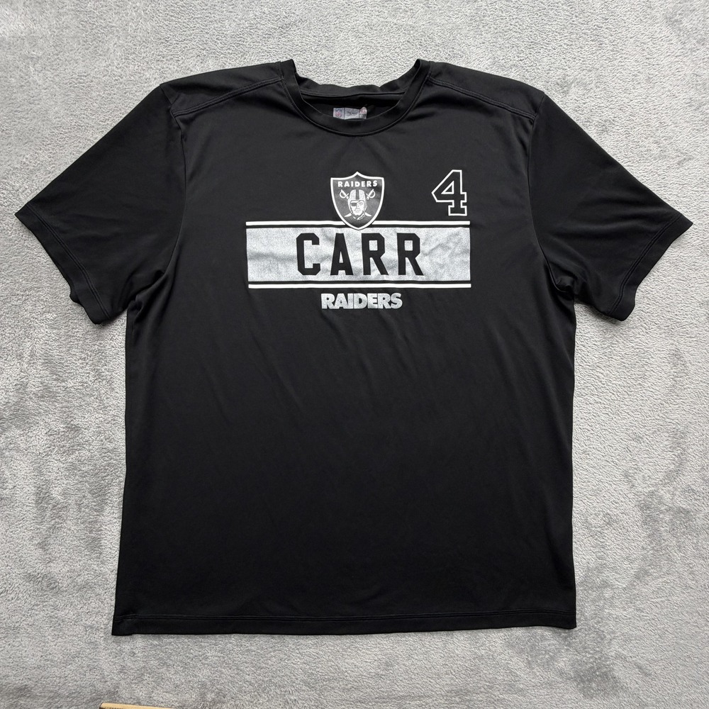 Raiders Shirt Mens XL Black NFL Football Carr Short Sleeve NFL Team Apparel